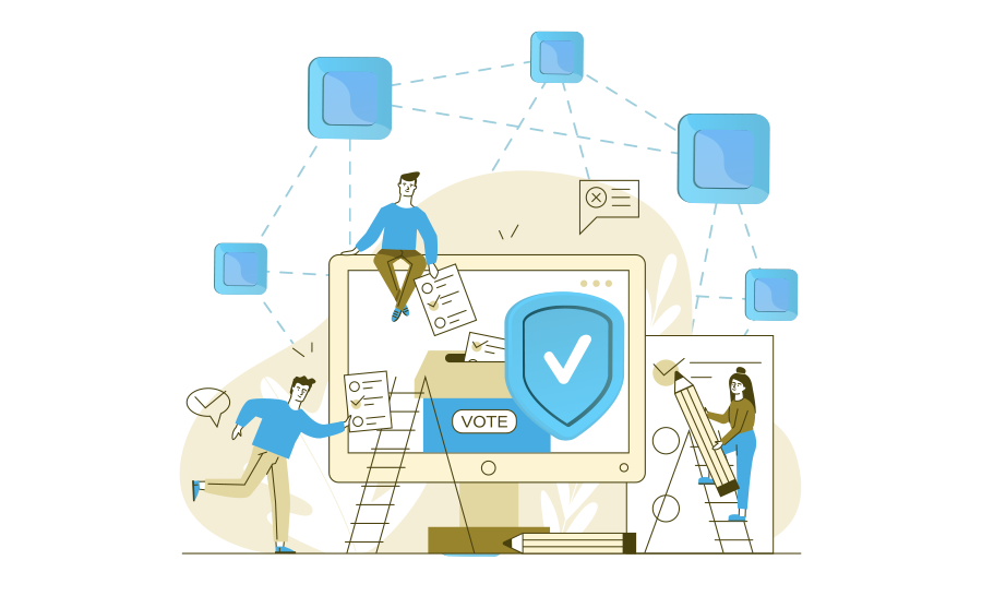 Holding Large Scale Elections with Blockchain